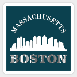 Born and raised Massachusetts Id rather be in Boston MA skyline state trip Sticker